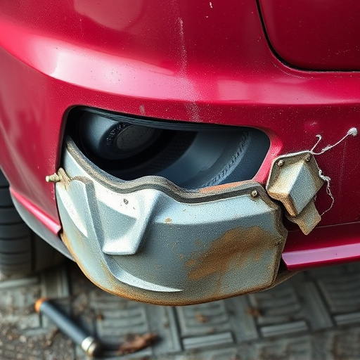 damaged car bumper