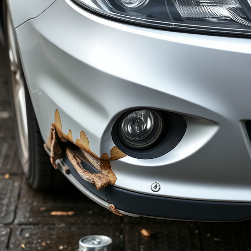 damaged car bumper