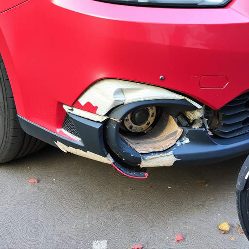 damaged car bumper