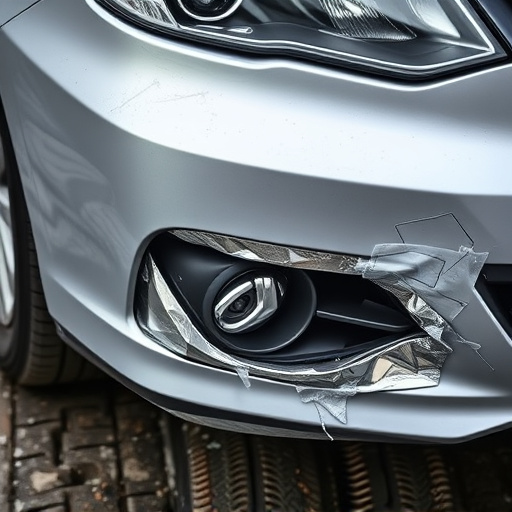 damaged car bumper