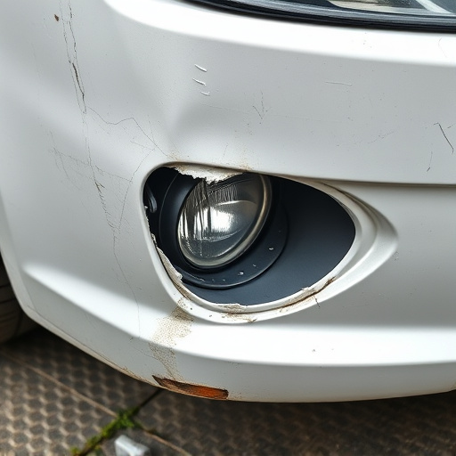 damaged car bumper