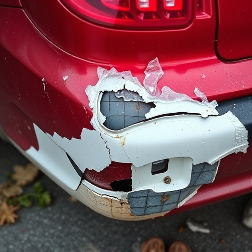 damaged car bumper
