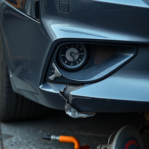 damaged car bumper