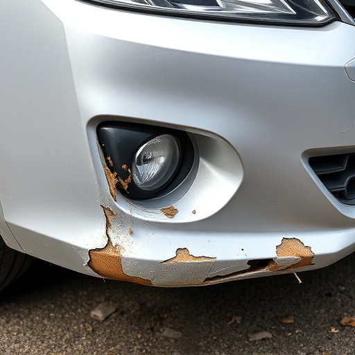 damaged car bumper