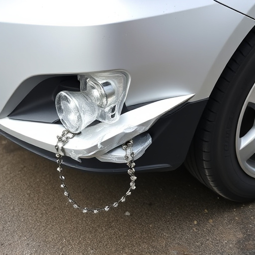 damaged car bumper
