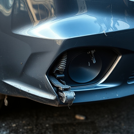 damaged car bumper