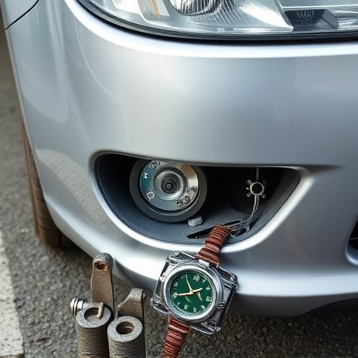 damaged car bumper