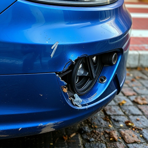 damaged car bumper