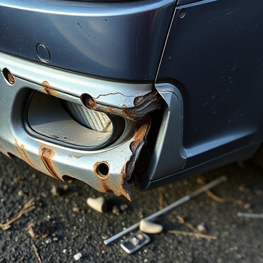 damaged car bumper