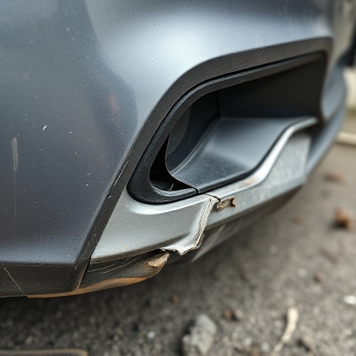 damaged car bumper