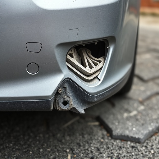 damaged car bumper