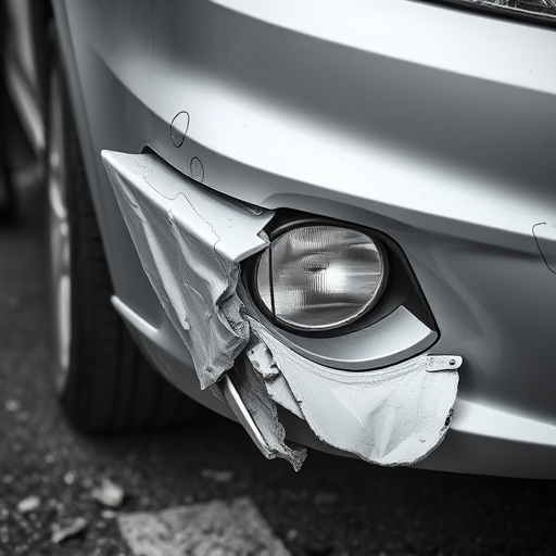 damaged car bumper