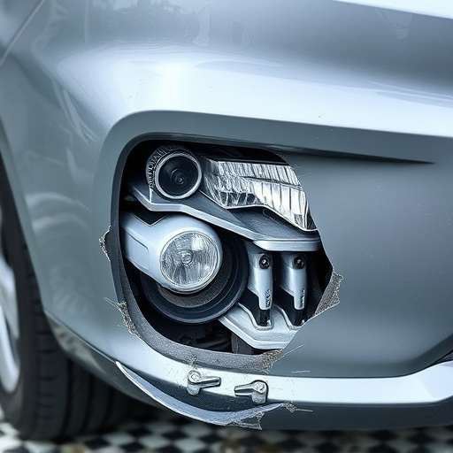 damaged car bumper