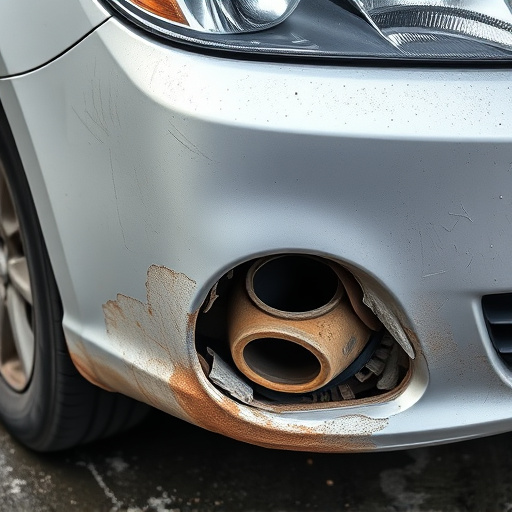 damaged car bumper