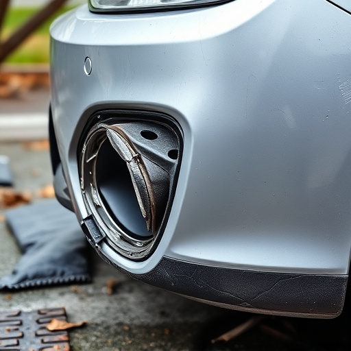damaged car bumper