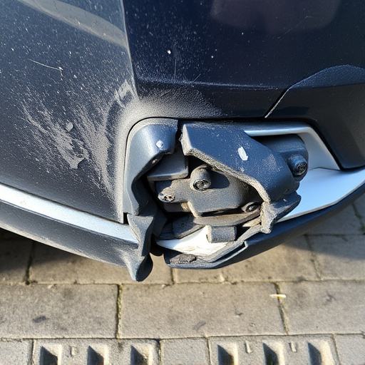 damaged car bumper