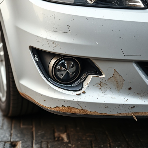 damaged car bumper