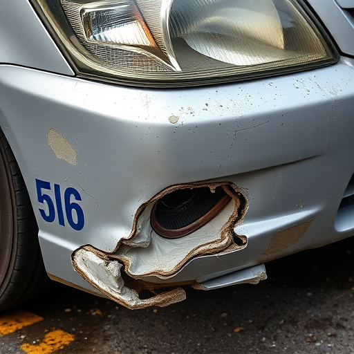 damaged car bumper
