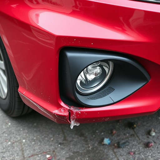 damaged car bumper