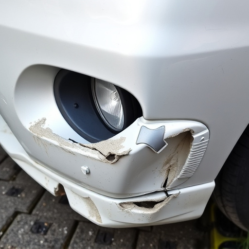 damaged car bumper
