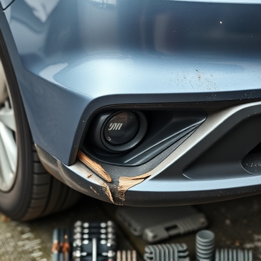 damaged car bumper