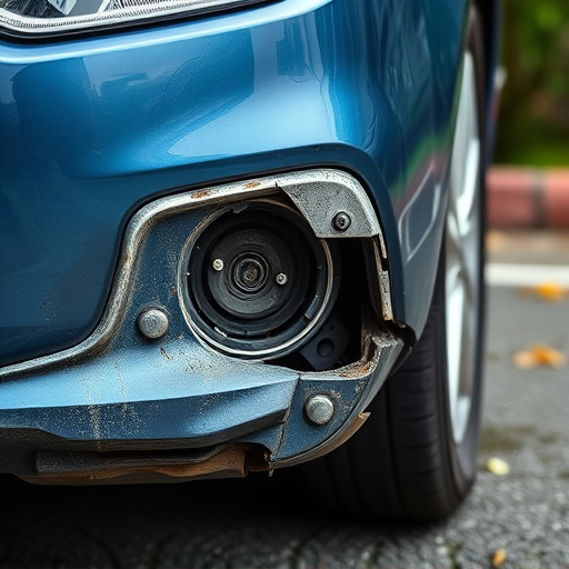 damaged car bumper