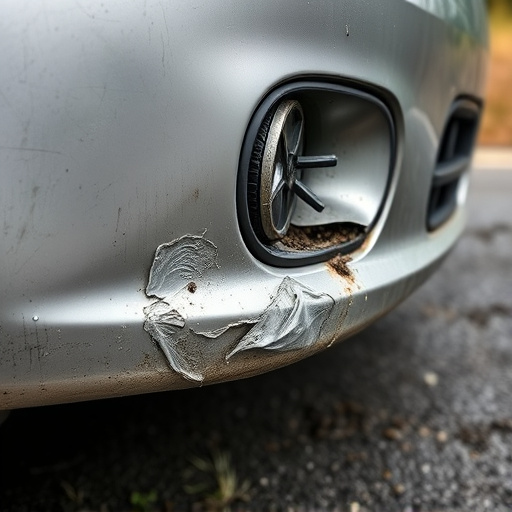damaged car bumper