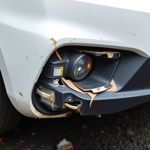 damaged car bumper