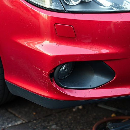 damaged car bumper
