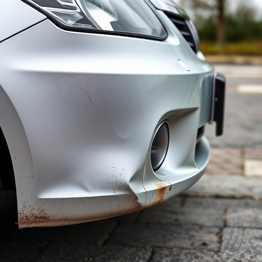 damaged car bumper