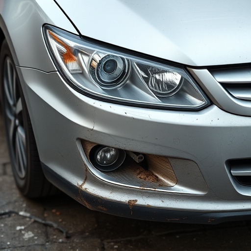 damaged car bumper