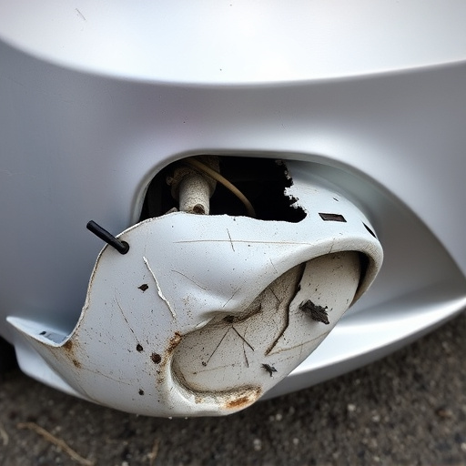 damaged car bumper