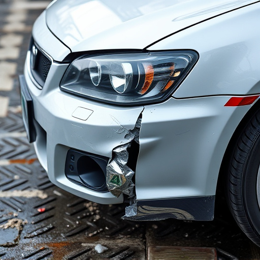 damaged car bumper
