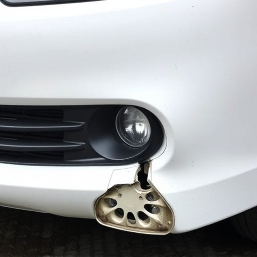 damaged car bumper