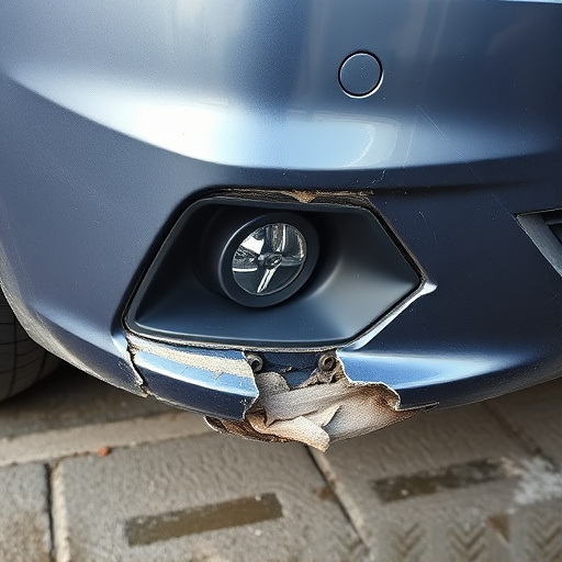 damaged car bumper