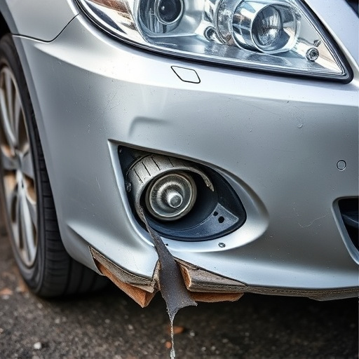 damaged car bumper