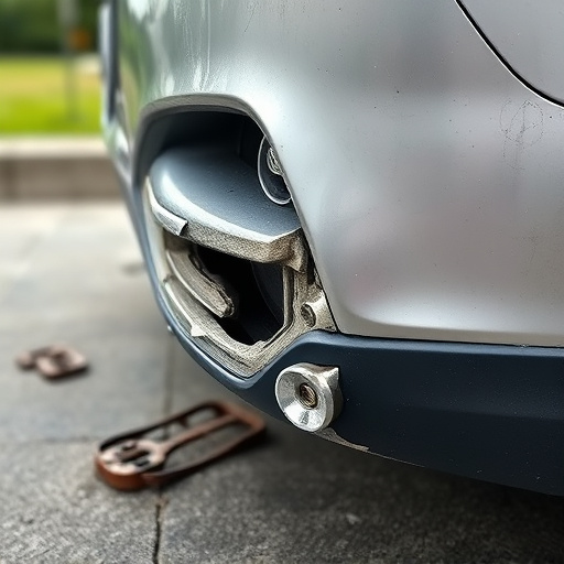 damaged car bumper