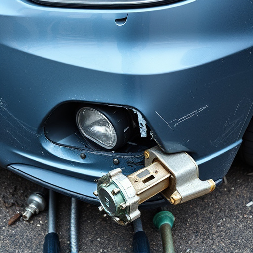 damaged car bumper