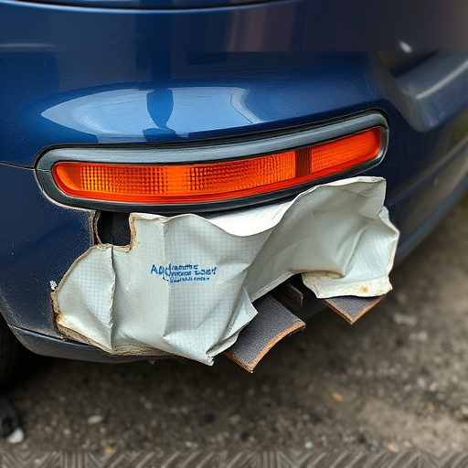 damaged car bumper