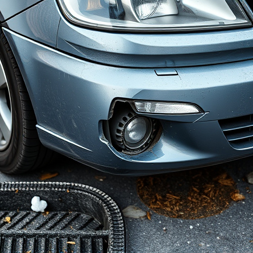 damaged car bumper