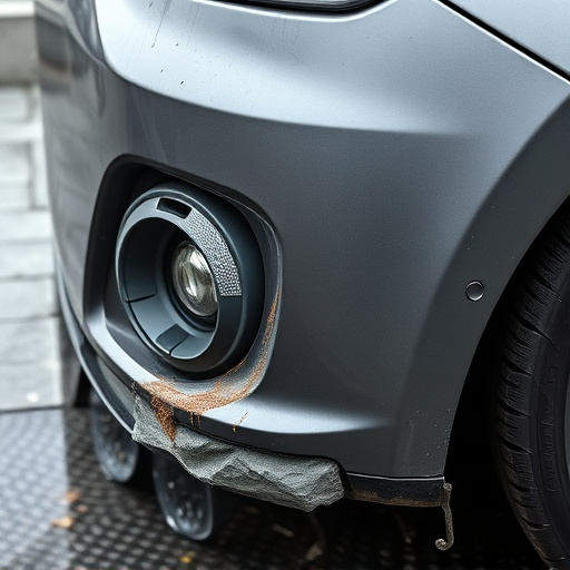 damaged car bumper