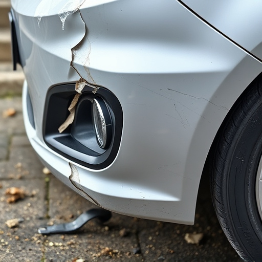 damaged car bumper