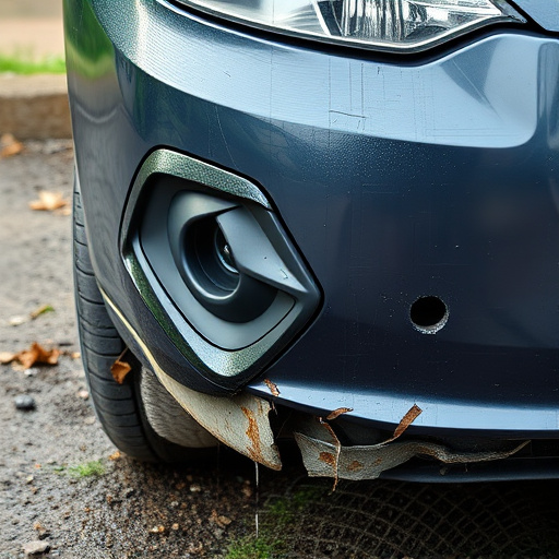 damaged car bumper