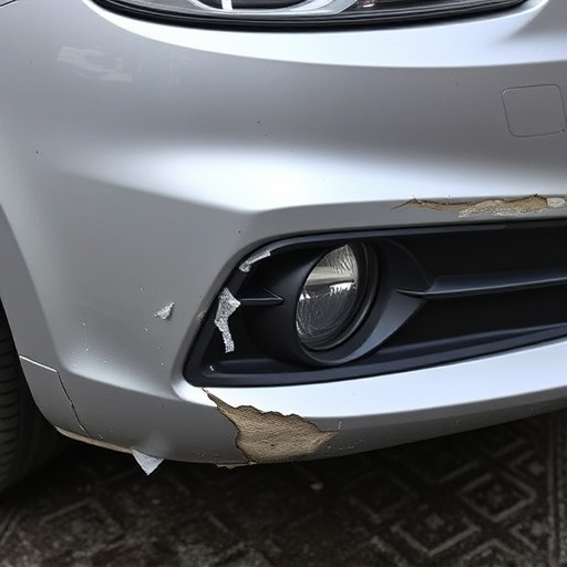 damaged car bumper