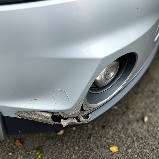 damaged car bumper
