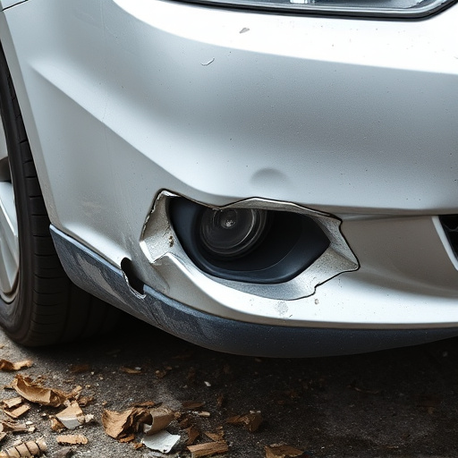 damaged car bumper