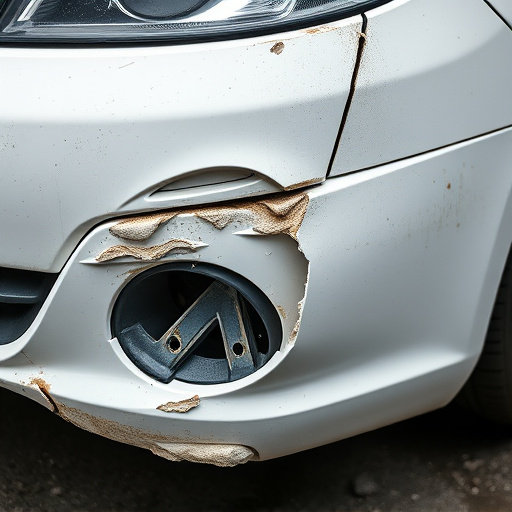 damaged car bumper