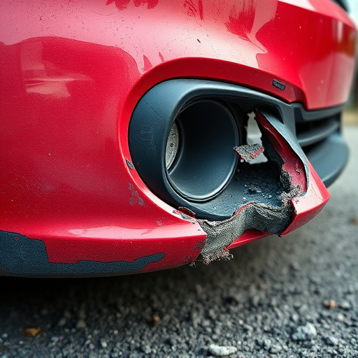 damaged car bumper