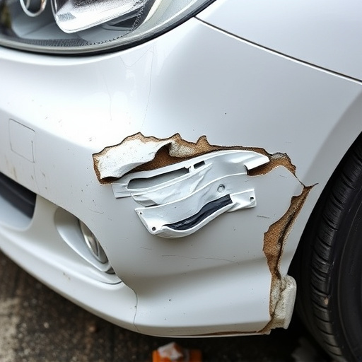 damaged car bumper