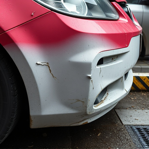 damaged car bumper